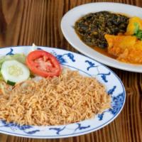 Vegetarian Combination Of 2 · Your combination of two vegetarian dishes. Cooked with fresh spices and herbs. Served with b...