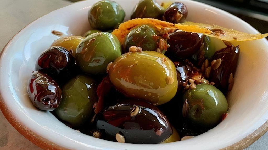 Marinated Olives · citrus and chilies