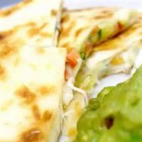Meat Quesadilla · Cheesy Quesadillas Made With Your Choice Of Meat, Wrapped In A Flour Tortilla & Melted Mozza...