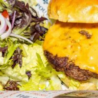 The Wac Arnold · Our beef burger topped with, special sauce(Thousand Islands Dressing), lettuce, American Che...
