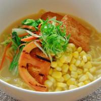 Yasai (Vegetables) · Kishuya original seasoning sea salt and chicken katsuo dashi broth, spinach noodle, topped w...