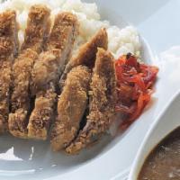 Katsu Curry Rice · home made pork based curry sauce, rice and pork katsu.