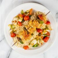 Chicken Kebob Over Rice · 