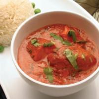 Chicken Tikka Masala · Boneless pieces of chicken tikka cooked in a creamy butter sauce with fresh tomatoes and fra...