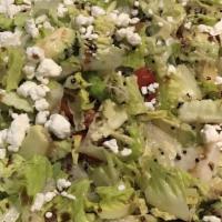Eva Salad · Romaine lettuce, cucumber, grape, tomatoes, avocado, feta cheese, and lemon vinaigrette.