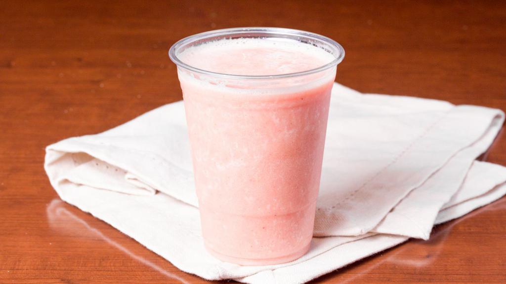 Matchpoint Smoothie · Strawberry, banana, and orange juice.