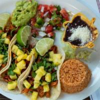 Tacos Lunch · All Mexican tacos come with choice of protein. Soft corn tortillas, chopped onions and cilan...