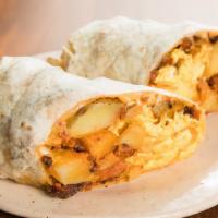 Breakfast Burrito · Chorizo,Yukon potatoes, housemade salsa, scrambled eggs and avocado.