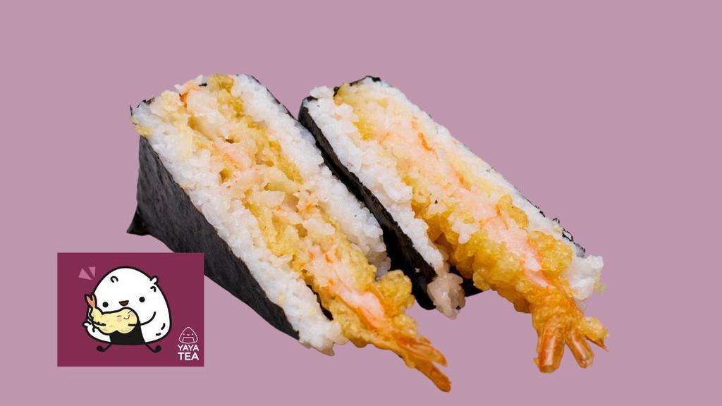 Shrimp Tempura Riceball · Fried Shrimp Tempura drizzled with sweet mayo.