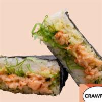 Spicy Crawfish · Crawfish with Seaweed Salad and a drizzle of spicy mayo sauce. Contains sesame seeds.