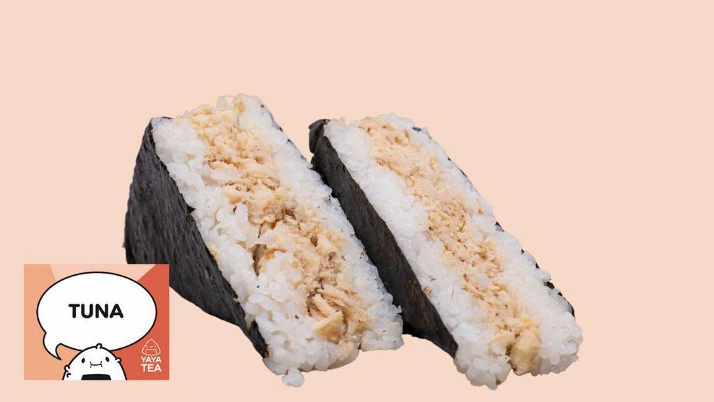 Tuna Riceball · Cooked Tuna, mixed with sweet mayo, and white sesame seeds.