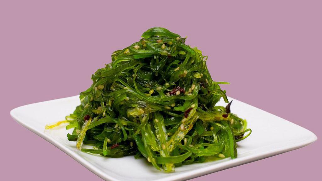Seaweed Salad · Japanese style seaweed salad seasoned with soy sauce, vinegar, sugar and salt.