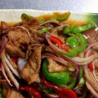 Thai Basil Pork · Hot and spicy.