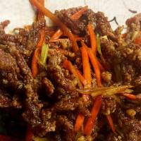 Crispy Shredded Beef · Crispy shredded beef with carrot, celery in sweet and sour tangy sauce.