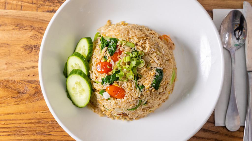 Thai Fried Rice · Chinese broccoli, egg, onion, scallion, tomato.
