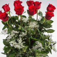 Dozen Long Stemmed Roses With Baby'S Breath By Bloomnation™ · These dozen red roses with baby's breath are classic! Perfect romantic gift for Valentine's ...