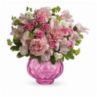 Teleflora'S Simply Pink Bouquet · Give her a wink with pink! This blushing bouquet gathers beautiful blooms into a brilliant g...
