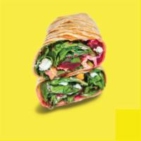 Sweet Beet Wrap · Chickpeas, beet, red onion, goat cheese, spinach with Balsamic Vinaigrette in a flour tortilla
