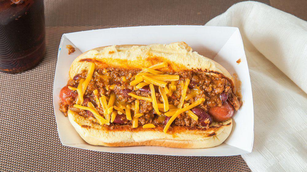 Sabrett Chili Cheese Dog · Sabrett Hot Dog topped with Chili, Onions and Cheese.