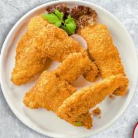 Chicken Fingers · Chicken tenders breaded and fried until golden brown.