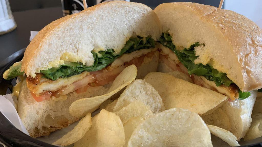 Grilled Chicken Honey Mustard Sandwich · Kaiser roll grilled chicken lettuce, tomato and onions with honey mustard