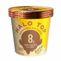 Halo Top Keto Macadamia Nut Cookie · Creamy vanilla-flavored low fat ice cream mixed with macadamia nuts.  KETO Friendly: 19 gram...