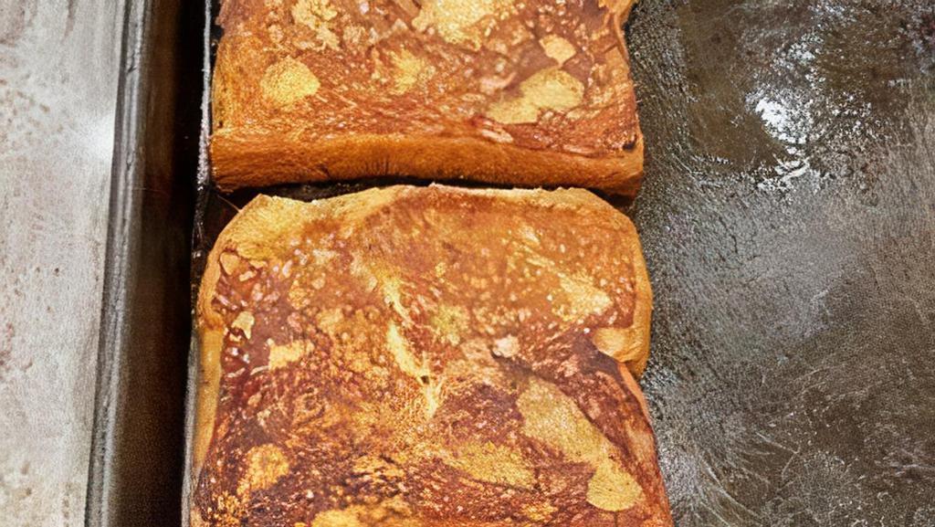 French Toast · Dip slices of bread in a mixture of beaten eggs, milk, cinnamon and vanilla. and a coffee