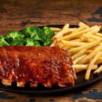 Half-Rack Baby-Back Ribs · Slow-cooked for hours until they fall off the bone. Choose Classic Barbecue, Hickory Bourbon...