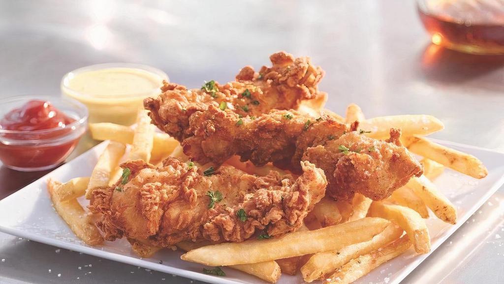 Crispy Chicken Tenders · Served with choice of side.