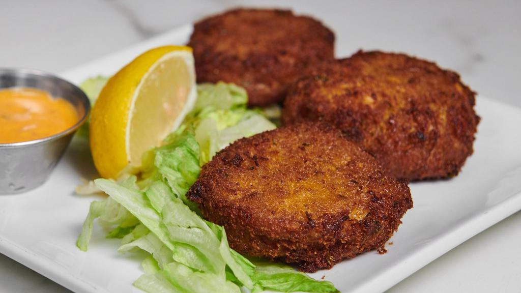 Crab Cakes · 3 Lump Crab Cakes Served with HH Sauce.