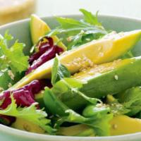 Avocado Salad · Mixed green vegetable, avocado with ginger dressing.