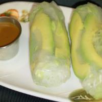 Avocado Summer Rolls · 2 rolls.
Contain rice noodles, lettuce, and basil and/or mint leaves wrapped in rice paper, ...