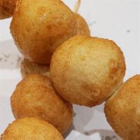 Fried Fishball · 6pcs of fried fish ball on skew  with dipping sauce