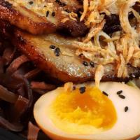 Tonkotsu Ramen   · Pork broth. Braised chasu. Boiled egg, woodear mushrooms. Naruto, black garlic truffle oil, ...
