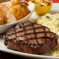 Sirloin* & Baked Stuffed Shrimp Combo · A tender and juicy 8 oz. Top Sirloin flame broiled to perfection paired with jumbo shrimp fi...