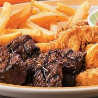 Sirloin Tips* & Chicken Tenders · A half pound of our signature Broiled Sirloin Tips paired with a handful of our Original Cri...
