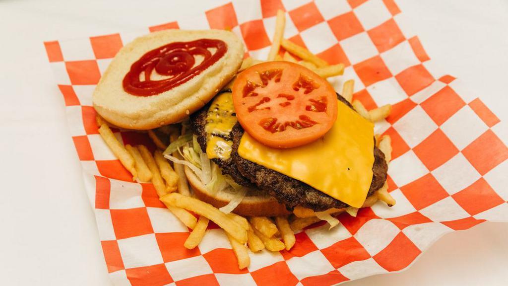 Double Cheeseburger · With fries and can soda.