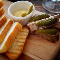Country Pate · Served with cornichon, dijon and toasted baguette