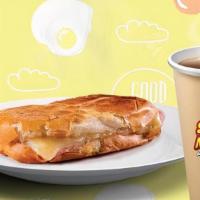 Hot Misto Combo · Toasted Ham & Cheese on a Brazilian roll + Regular Coffee