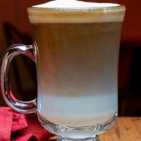 Galão Latté · Hot drink made by adding foamed milk to espresso coffee. Decaf option available