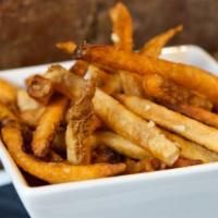 Hand-Cut Fries · Gluten-free (not suitable for celiacs), nut-free, soy-free. truffle aioli.