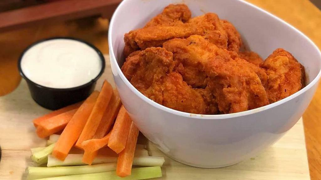 Wings · 8 pieces. Deep-fried chicken wings with your choice of sauce.