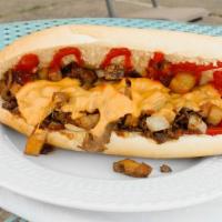 Philly Cheesesteak · Award winning Philly CheeseSteak 
Sauted Pepers Potatoes Onions Katchup