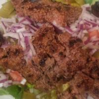 Burger Salad · Served with lettuce, tomato, pickles cucumbers, red onion, and special sauces of your choice.