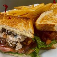 Chicken Salad Blt · House-made chicken salad topped with Bacon, Lettuce, & Tomato, comes with your choice of side