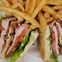 Classic Club · Choice of meat, bacon, lettuce, tomatoes & mayonnaise double stacked on sourdough-white