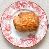 Pain Au Chocolat · Golden-brown flaky croissant filled with one stick of bittersweet dark chocolate — Baked fre...