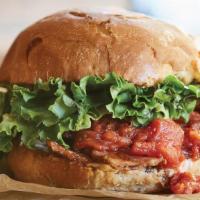 Pork Belly Blt Sandwich · Seared pork belly, lettuce, tomato, mayo, pretzel bun and your choice of side.