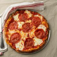 Pepperoni Pizza · San marzano tomato, mozzarella and pepperoni.