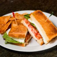 Blt · Applewood smoked bacon In white toast w/ Lettuce, tomato and Mayo & Moroccan chips